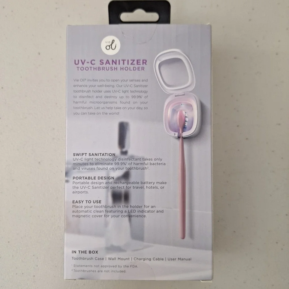 3 Packs, Vie UV-C Toothbrush Sanitizers Portable Sterilizer Cover Holder Case